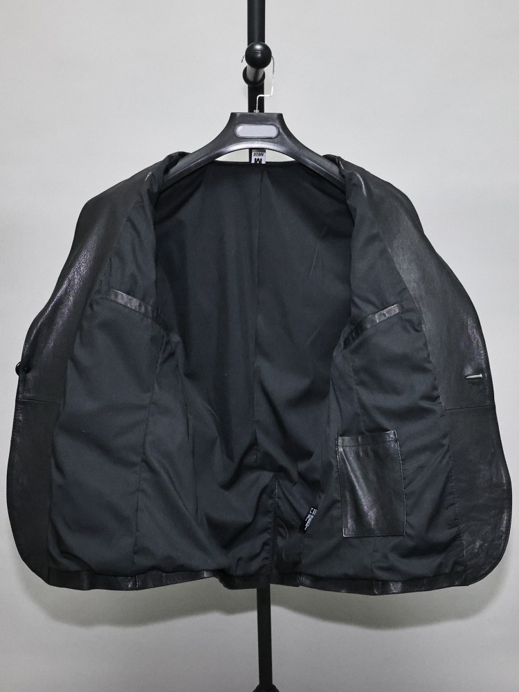 Slim Fit Solid Color Men Offic - огляд і ціна Leather Work Jacket Mens