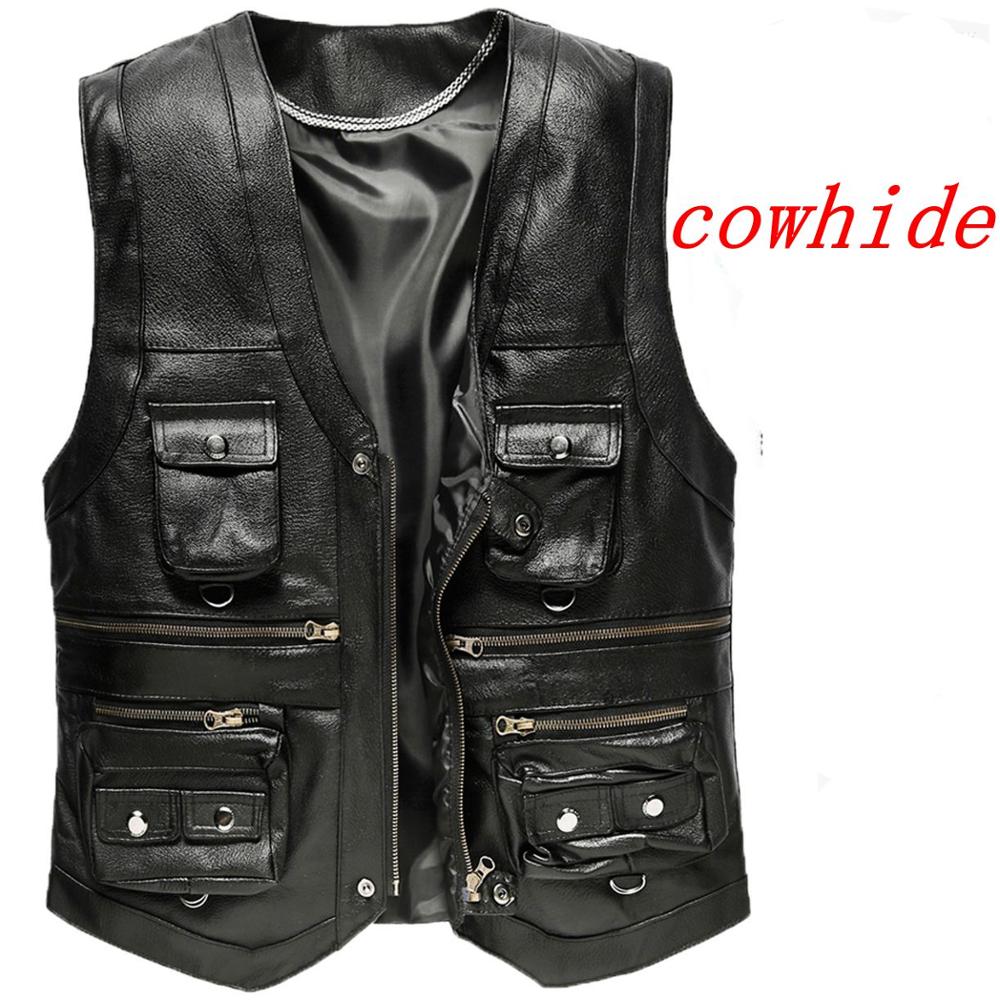 2025 Cowhide Genuine Leather V - огляд і ціна Leather Work Vest
