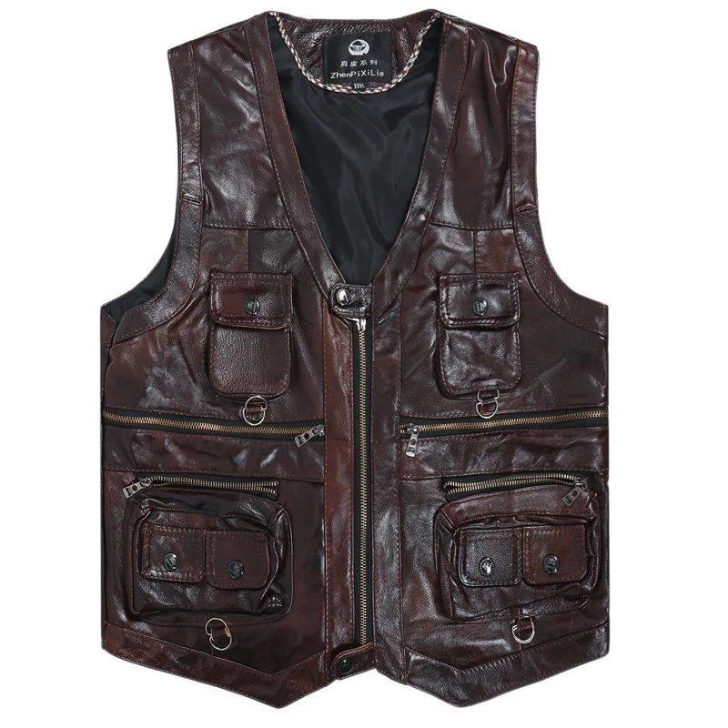 2025 Cowhide Genuine Leather V - огляд і ціна Leather Work Vest