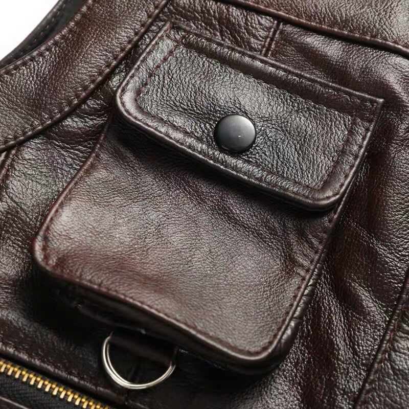 2025 Cowhide Genuine Leather V - огляд і ціна Leather Work Vest