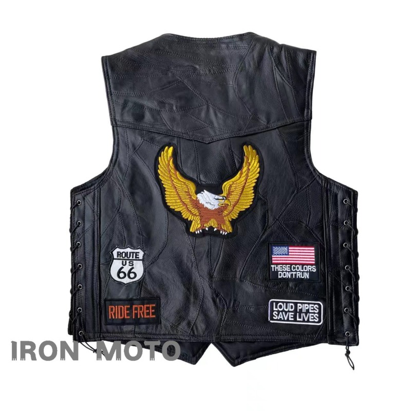 NEW Motorcycle Vests Men Cafe  - огляд і ціна Leather Work Vest