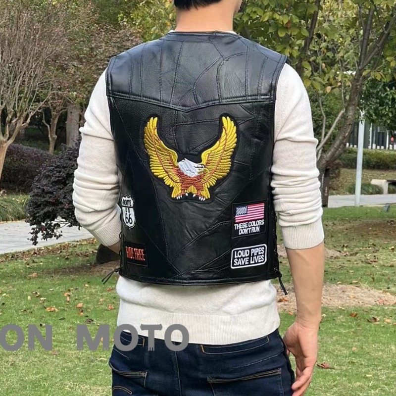 NEW Motorcycle Vests Men Cafe  - огляд і ціна Leather Work Vest
