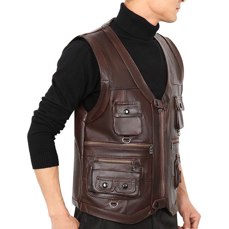 Cowhide Genuine Leather Vest W - огляд і ціна Leather Work Vest