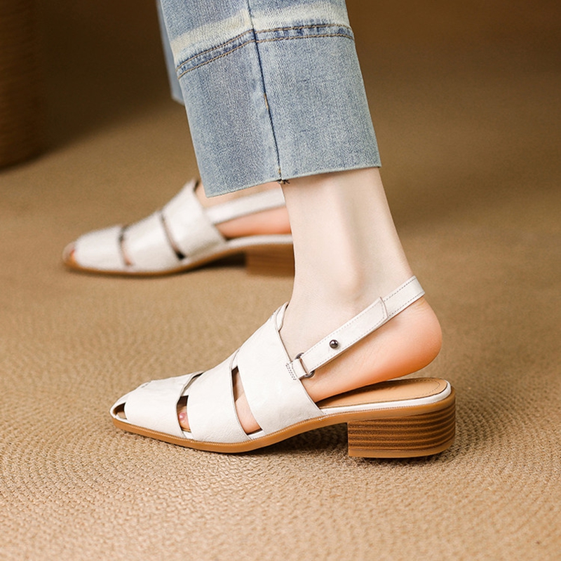 NEW Summer Women Sandals Genui - огляд і ціна Leather Work Heels