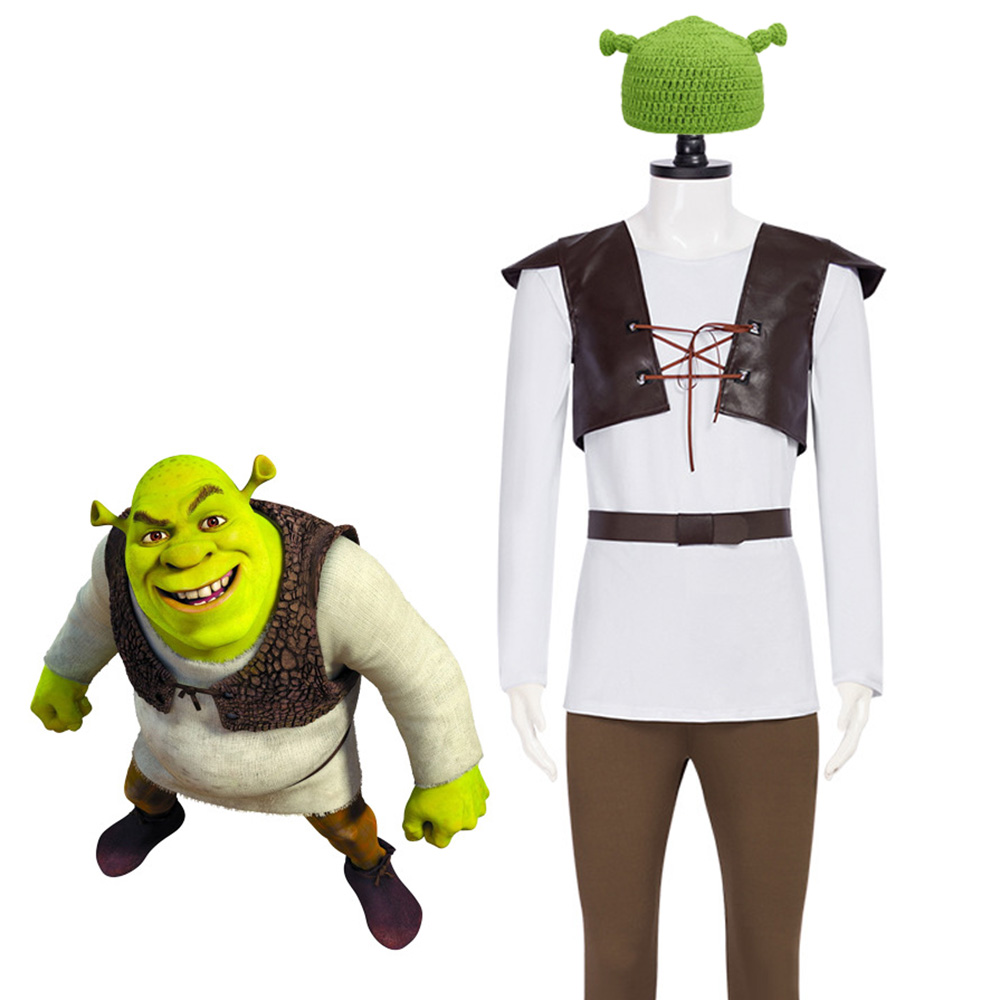 Shrek Cosplay Costumes Green H - огляд і ціна Leather Work Vest