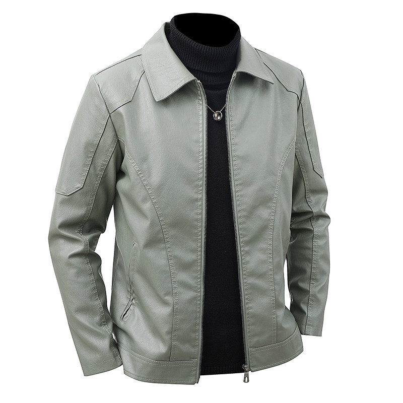 Men's Lapel Leather Jacket Spr - огляд і ціна Leather Work Jacket Mens