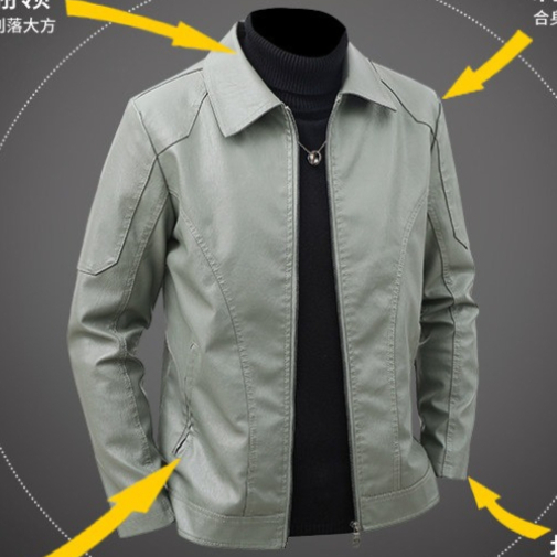 Men's Lapel Leather Jacket Spr - огляд і ціна Leather Work Jacket Mens