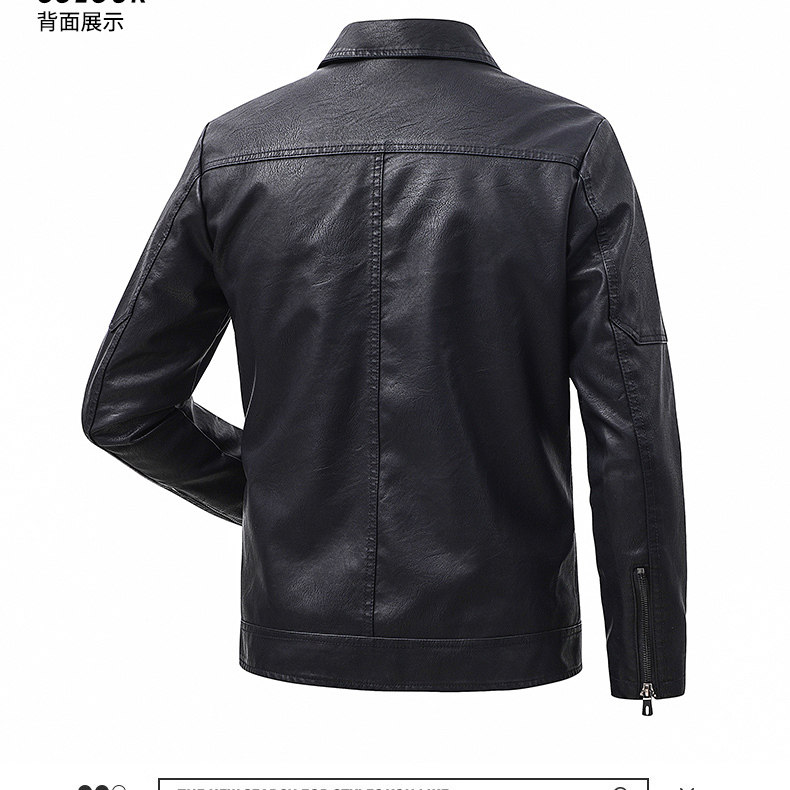 Men's Lapel Leather Jacket Spr - огляд і ціна Leather Work Jacket Mens