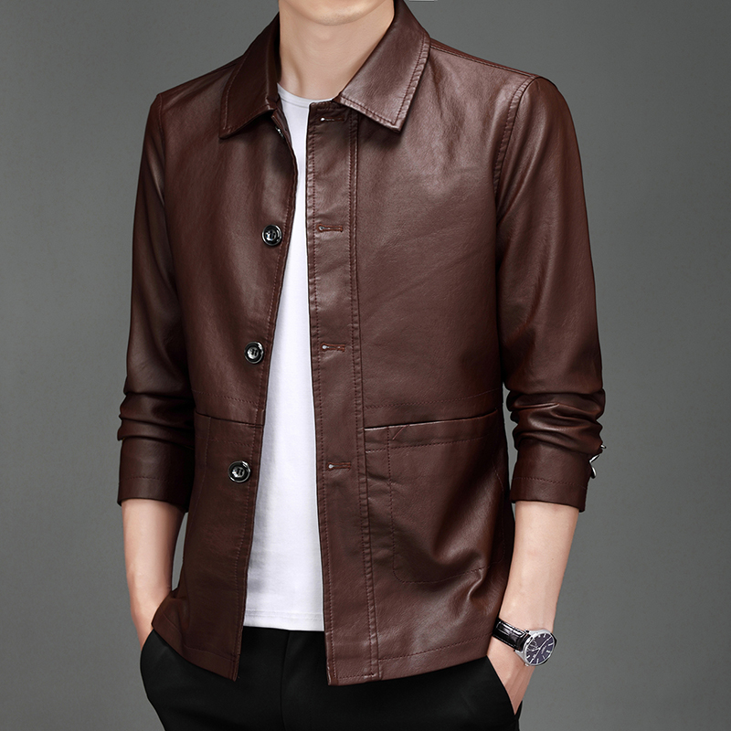 Autumn New Leather Suit Jacket - огляд і ціна Leather Work Jacket Mens