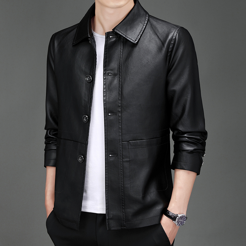 Autumn New Leather Suit Jacket - огляд і ціна Leather Work Jacket Mens