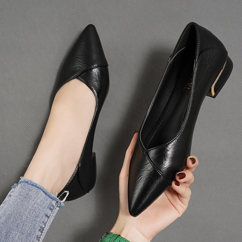 2026 Spring and Autumn New Poi - огляд і ціна Leather Work Heels