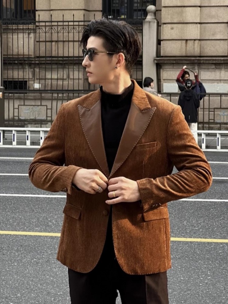 Fashion Mens Autumn Party Slim - огляд і ціна Leather Work Jacket Mens