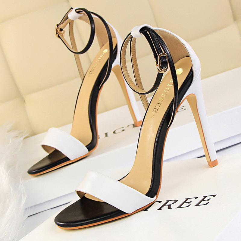 Women Black-White Concise Leat - огляд і ціна Leather Work Heels