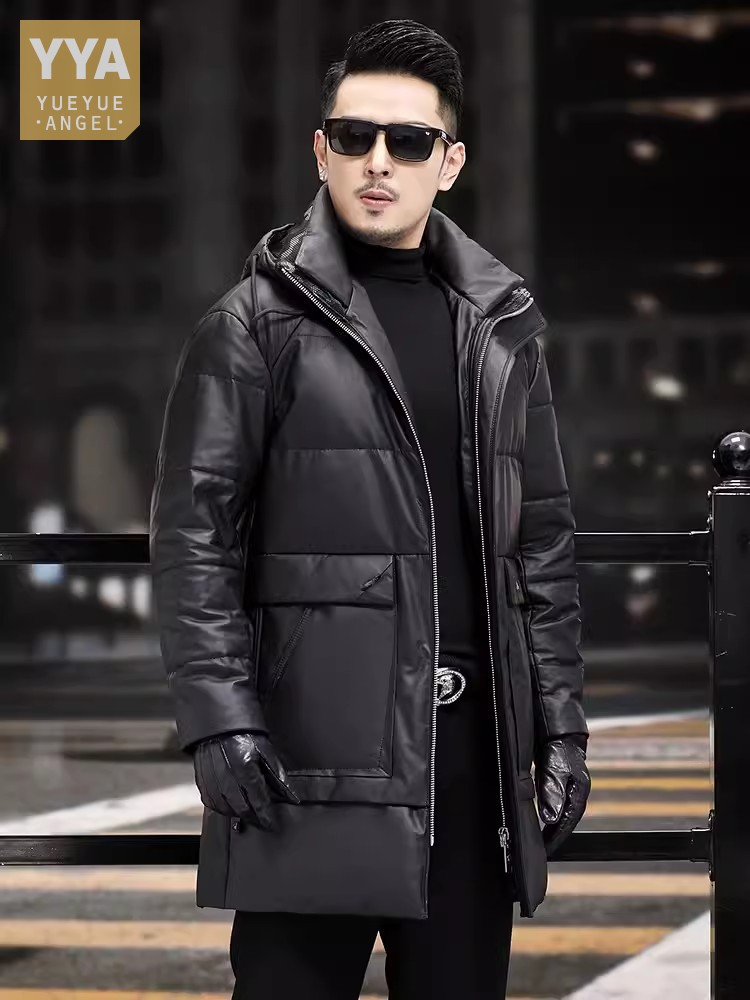 Winter Mens Thick Warm White G - огляд і ціна Leather Work Jacket Mens