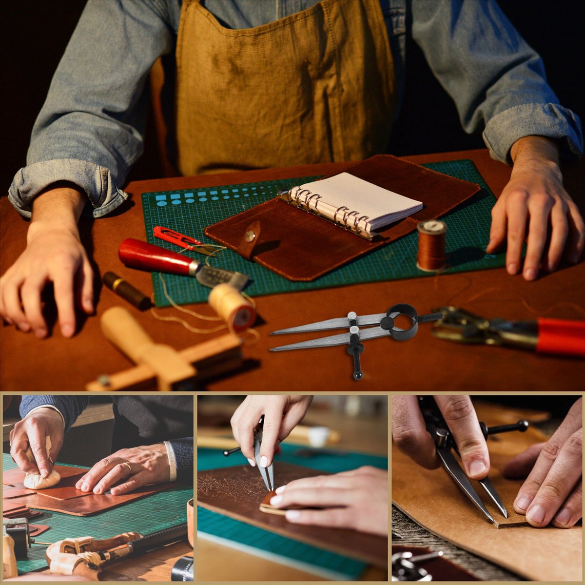 BUY A1750ZLeather Chisel Set,  - огляд і ціна Wing Divider Stitch