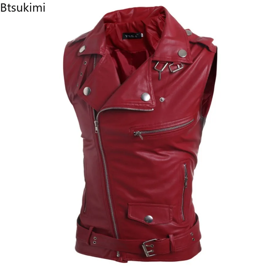 2026 Men's Casual PU Leather V - огляд і ціна Leather Work Vest