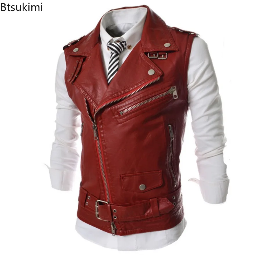 2026 Men's Casual PU Leather V - огляд і ціна Leather Work Vest
