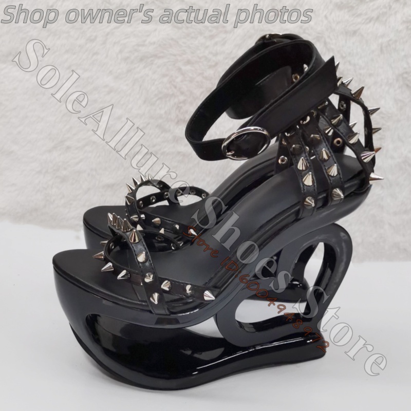 Hot Pink Spike Stud Caged Hear - огляд і ціна Leather Work Heels