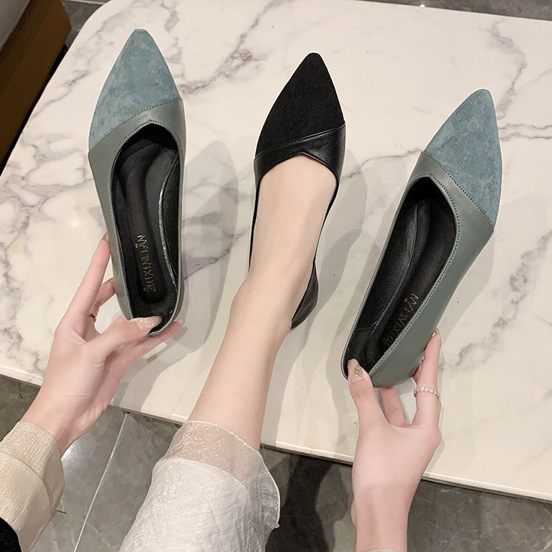 Flat black leather shoes for w - огляд і ціна Leather Work Heels