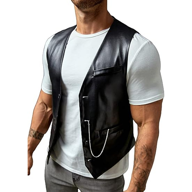 New Simple Men's PU Slim-fit L - огляд і ціна Leather Work Vest