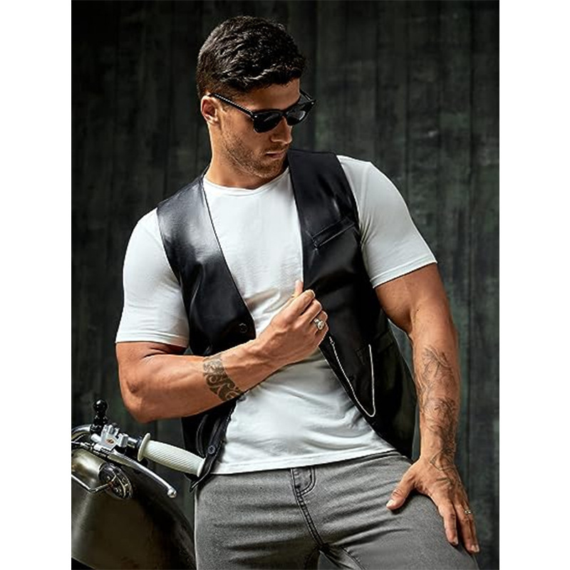 New Simple Men's PU Slim-fit L - огляд і ціна Leather Work Vest
