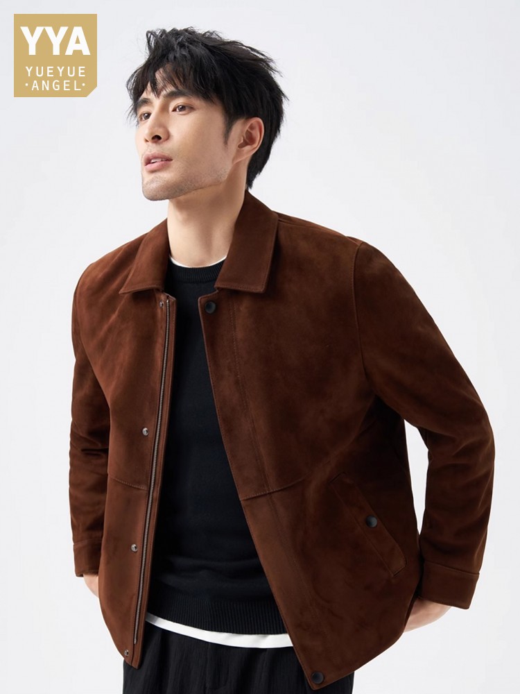Top Quality Natural Real Suede - огляд і ціна Leather Work Jacket Mens