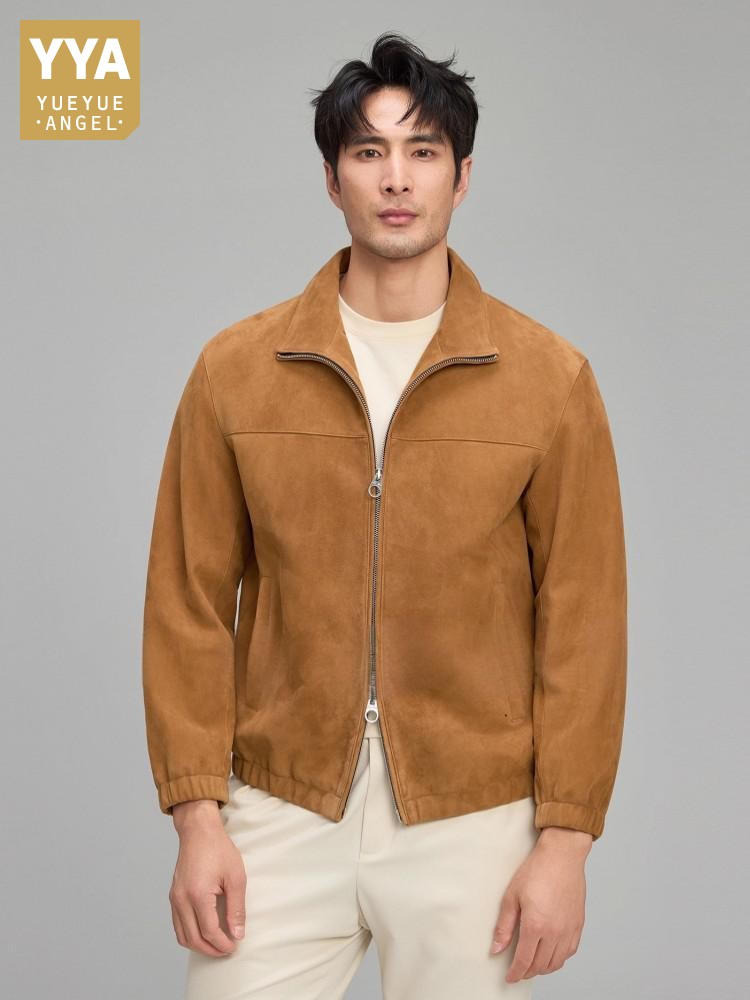 Luxury Mens Soft Natural Suede - огляд і ціна Leather Work Jacket Mens