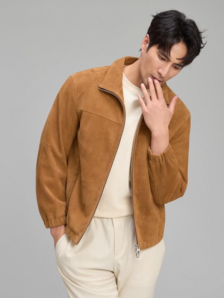Luxury Mens Soft Natural Suede - огляд і ціна Leather Work Jacket Mens
