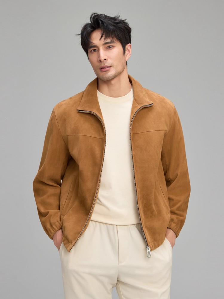 Luxury Mens Soft Natural Suede - огляд і ціна Leather Work Jacket Mens