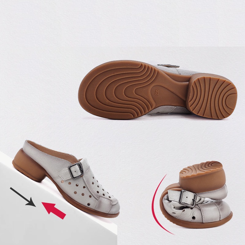 New Cow Leather Low Heel Sanda - огляд і ціна Leather Work Heels