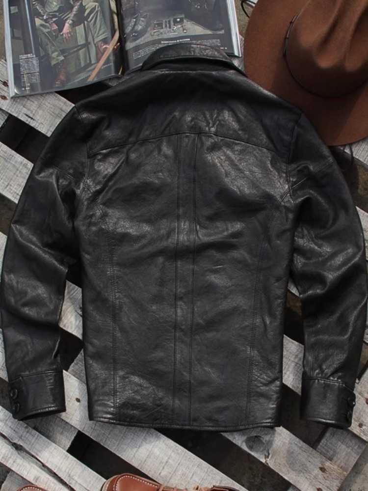 Punk Mens Genuine Leather Jack - огляд і ціна Leather Work Jacket Mens