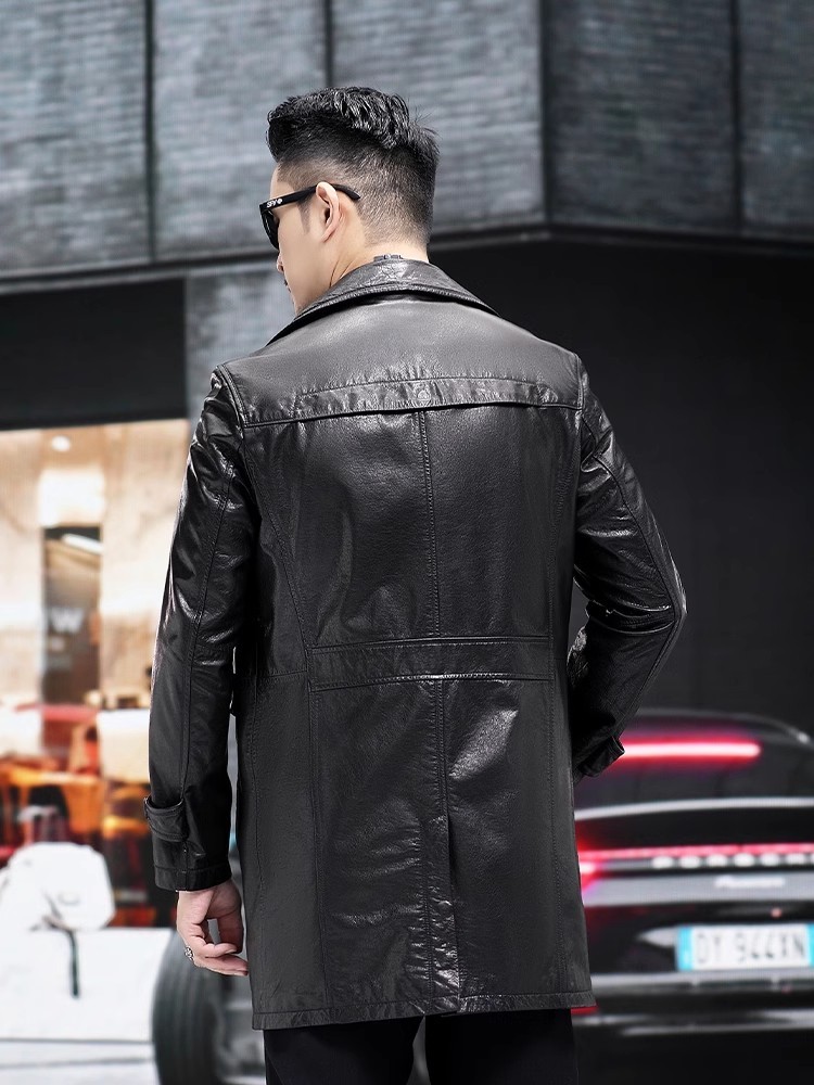 Luxury Men Business Work Slim  - огляд і ціна Leather Work Jacket Mens