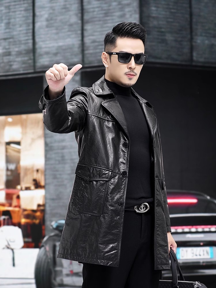 Luxury Men Business Work Slim  - огляд і ціна Leather Work Jacket Mens