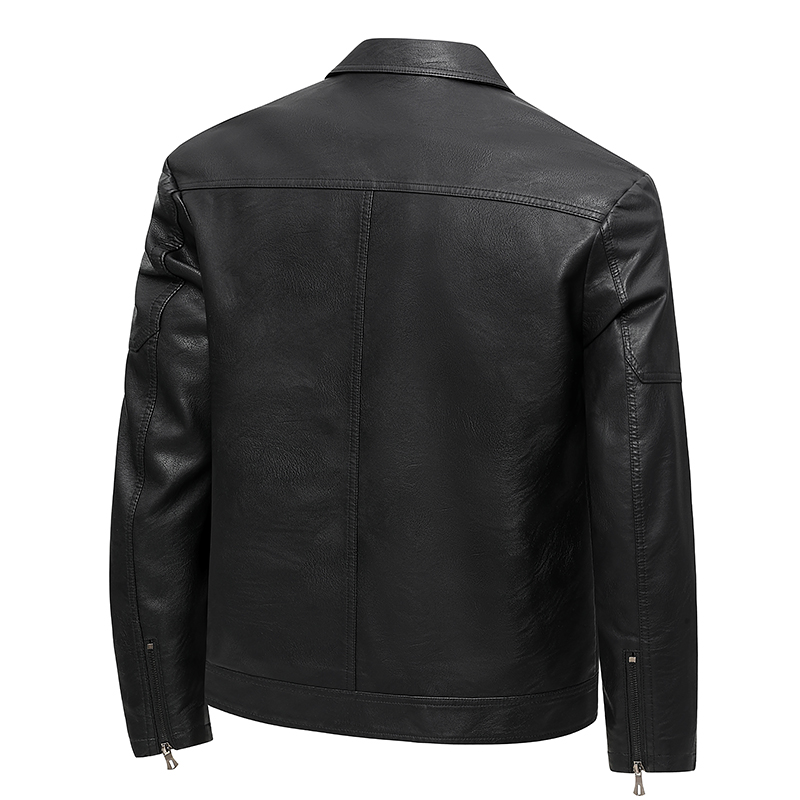 Men's Lapel Leather Jacket Spr - огляд і ціна Leather Work Jacket Mens
