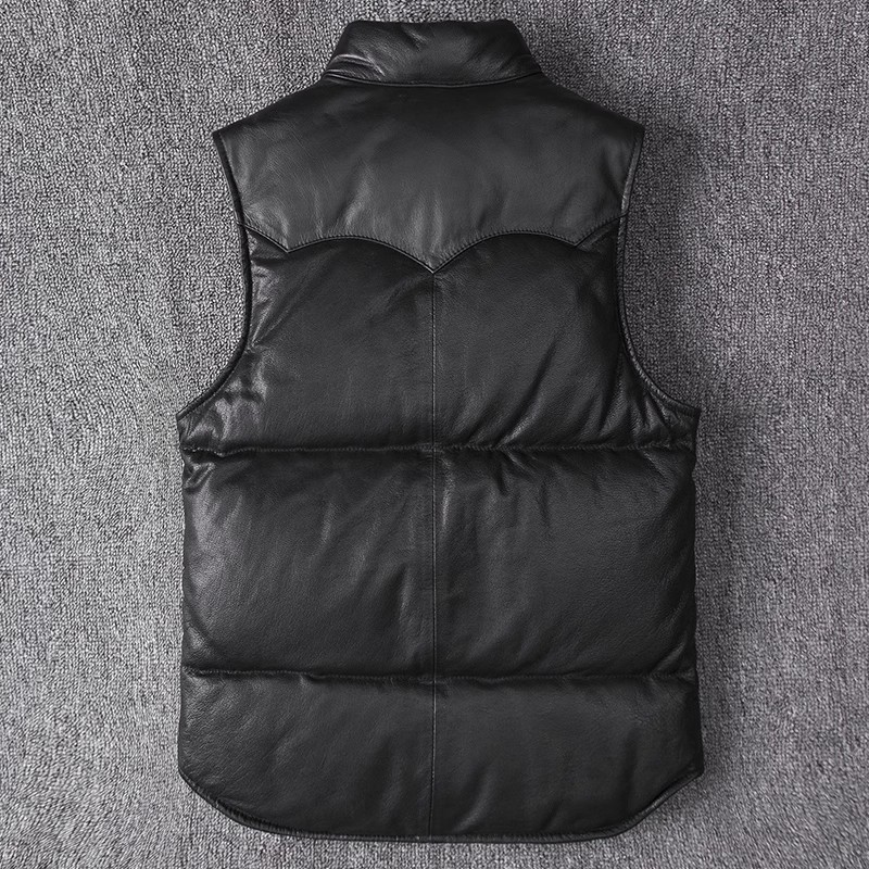 Men's Slim Fit Leather Jacket  - огляд і ціна Leather Work Vest