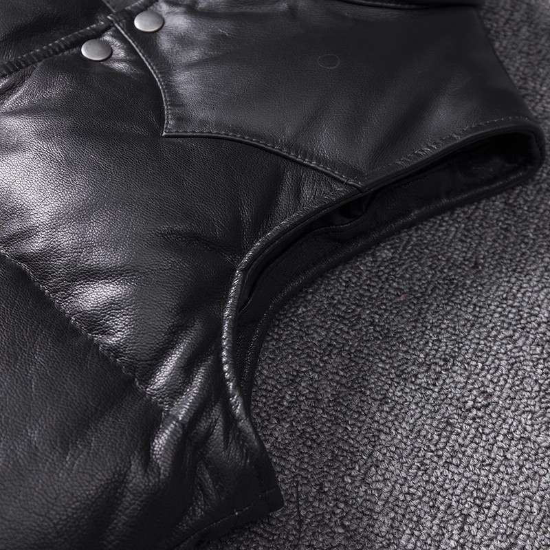 Men's Slim Fit Leather Jacket  - огляд і ціна Leather Work Vest