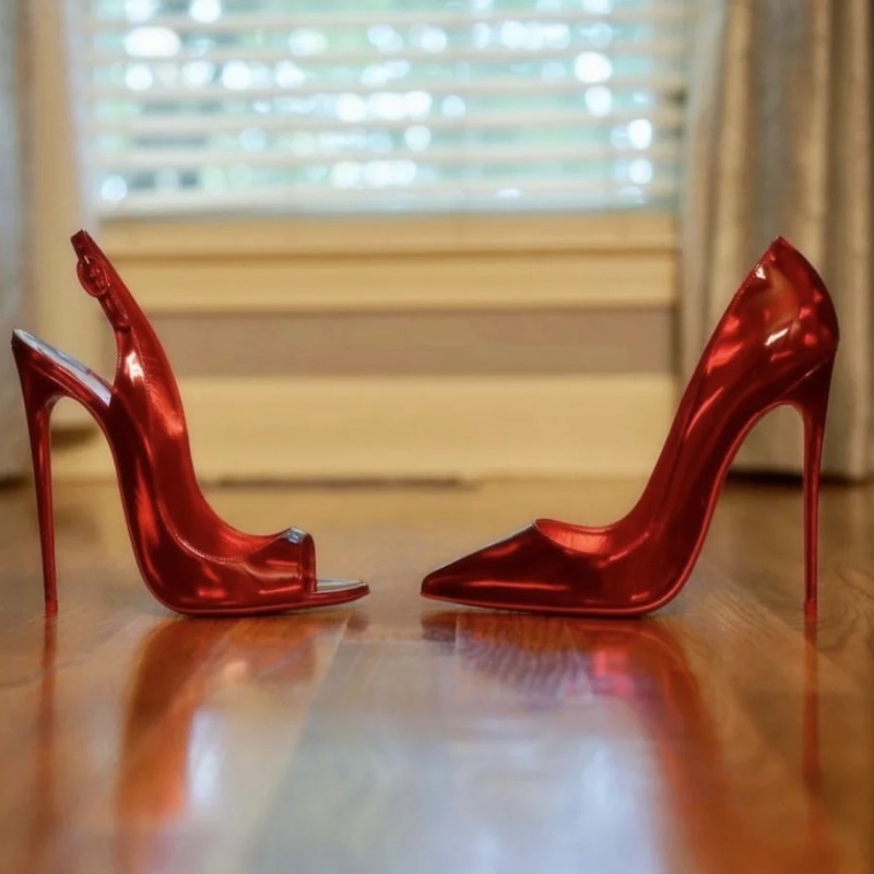 Fish Mouth Open toed Ultra Hig - огляд і ціна Leather Work Heels