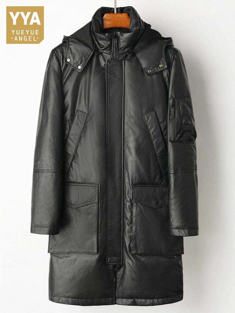 Winter Men Warm Cowhide Genuin - огляд і ціна Leather Work Jacket Mens