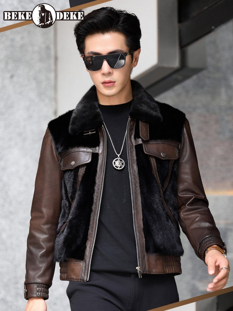 Luxury Business Men Winter Wor - огляд і ціна Leather Work Jacket Mens