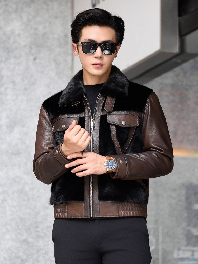 Luxury Business Men Winter Wor - огляд і ціна Leather Work Jacket Mens
